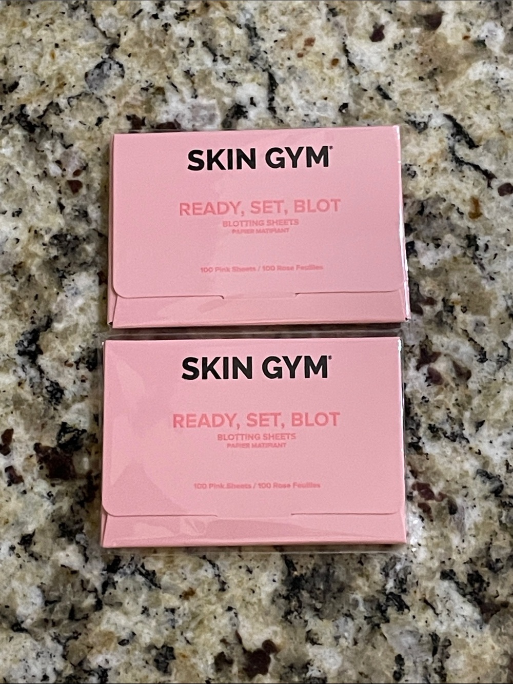 NEW (2 Pack) Skin Gym Ready, Set, Blot Pink Blotting Papers - 100 Sheets Each